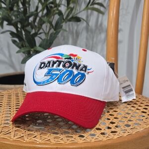 NWT Retro Daytona 500 Snap Back Baseball Cap with Red Accents